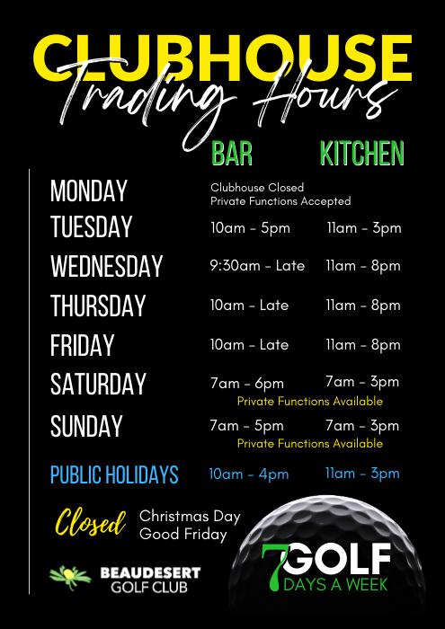 Club house trading hours